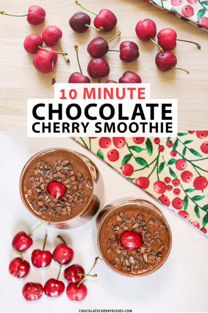 10 Minute Chocolate Cherry Smoothie | Easy no bake chocolate cherry smoothie | #chocolate | #cherry| #smoothie | #drink | #ChocolateCherryKisses