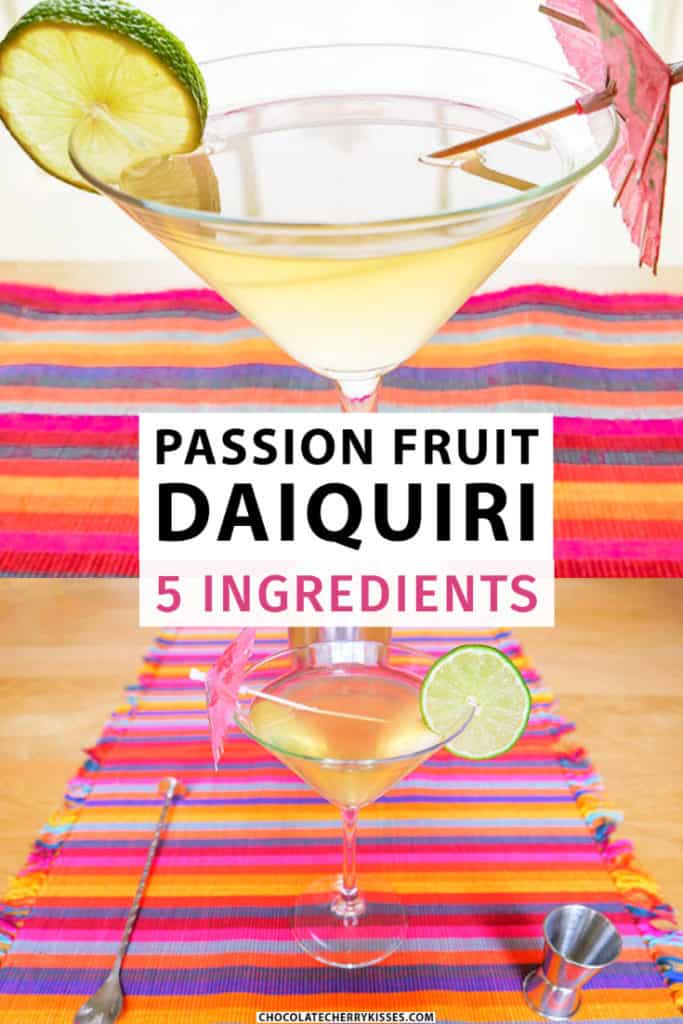 Passion Fruit Daiquir Cocktail Recipe | #cocktail | #drinks | #daiquiri | #recipes