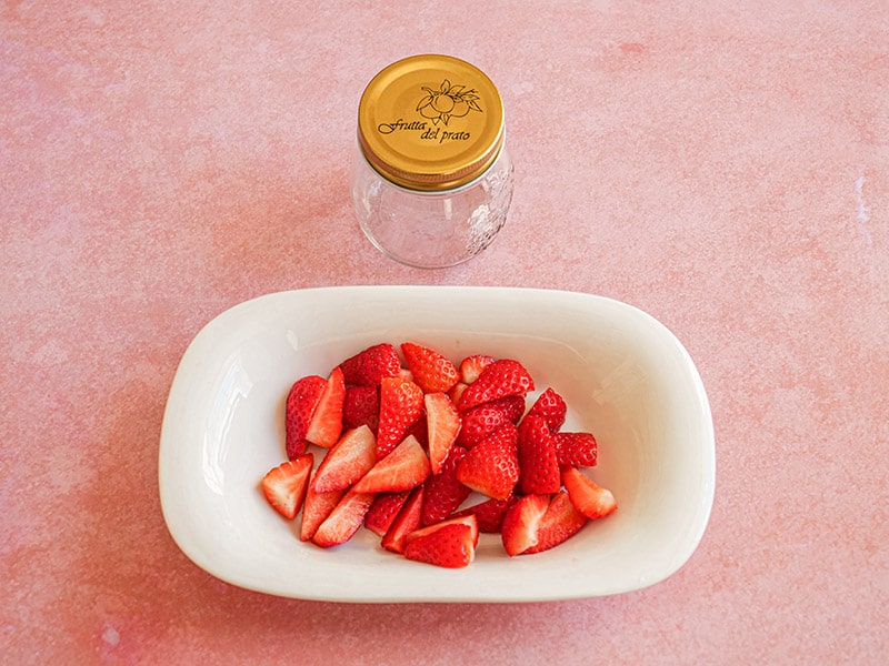 Freshly chopped strawberries