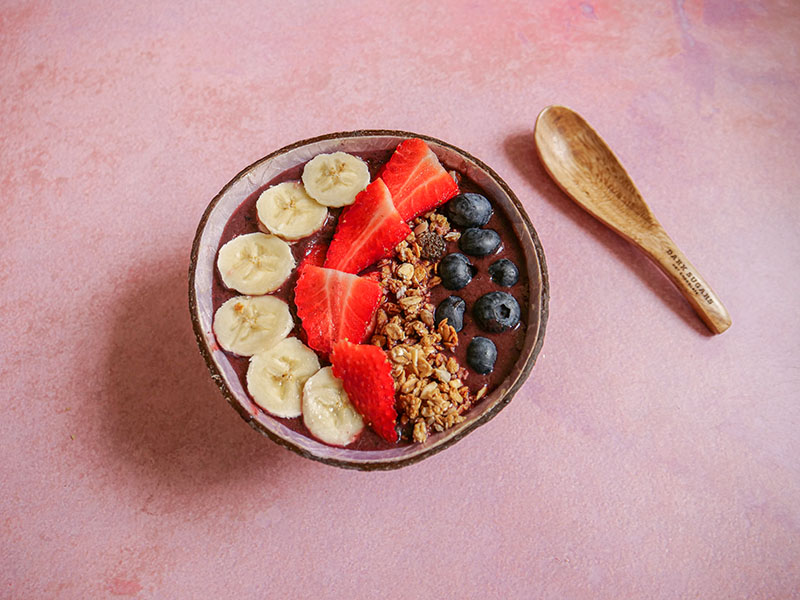 A healthy acai berry bowl
