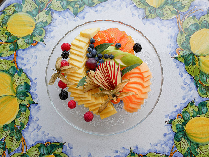 An Italian breakfast fruit platter