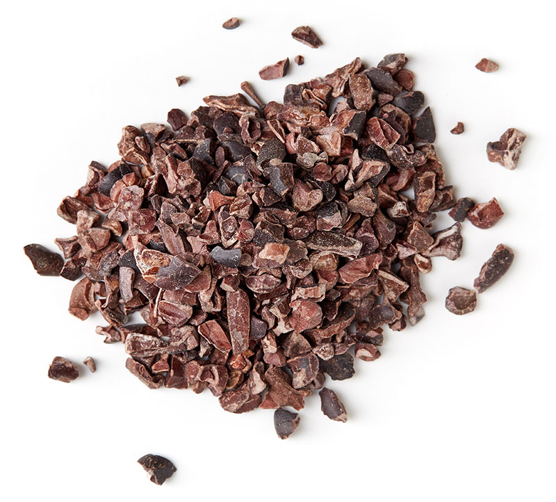 A pile of cacao nibs