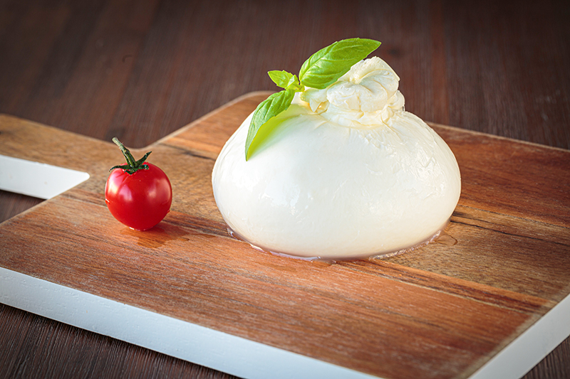 Delicious Italian burrata cheese made with fresh milk