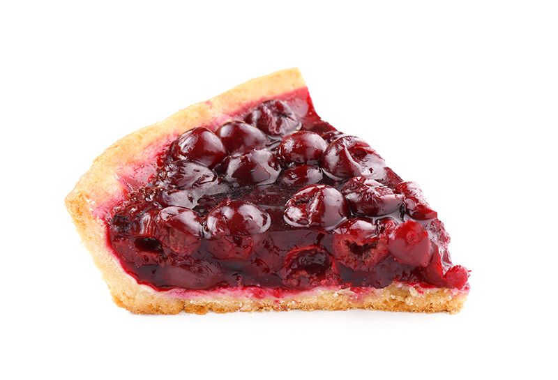Slice of tasty homemade cherry pie