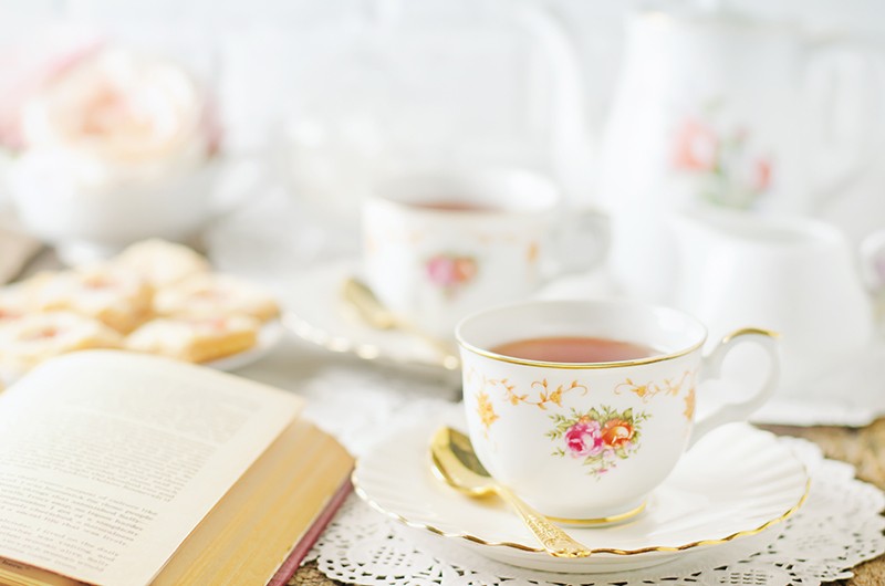 English breakfast tea served in a bone china cup